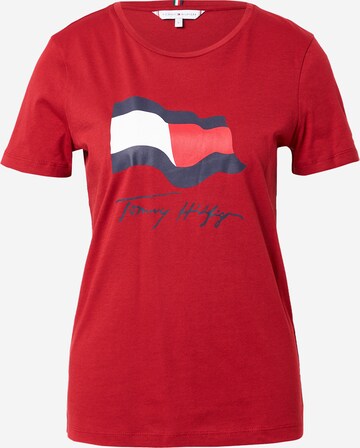 T-shirt TOMMY HILFIGER en rouge : devant