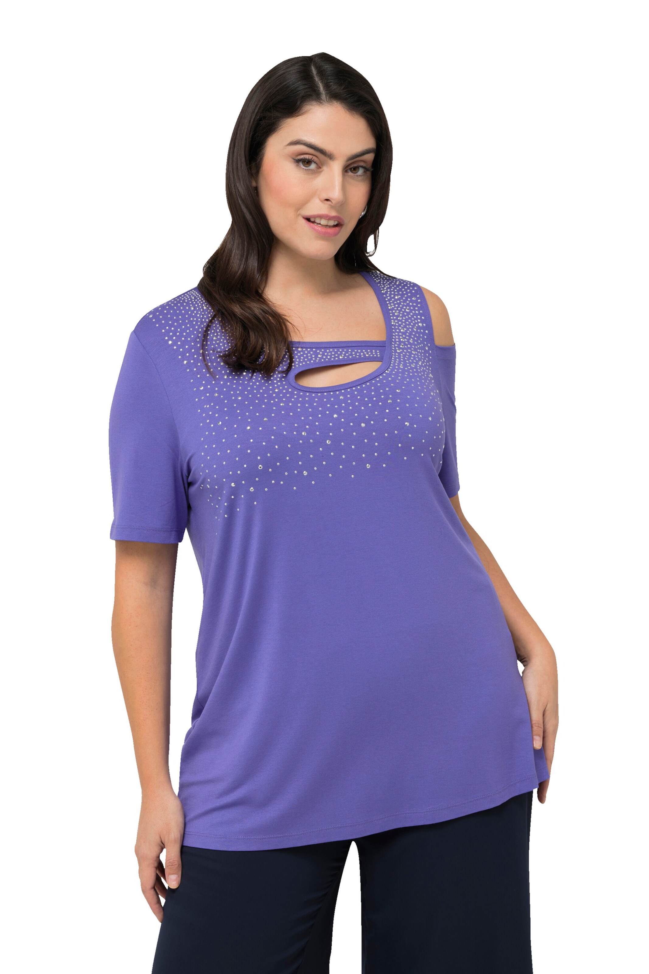 T-shirt Ulla Popken en violet : devant