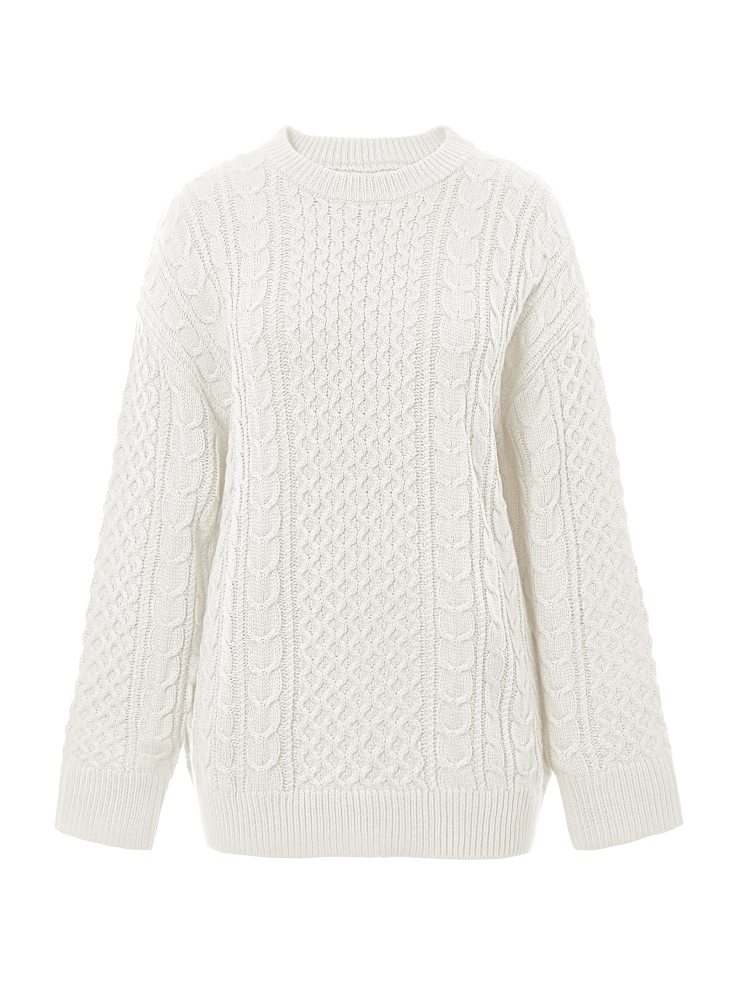 Pulovere dimensiuni mari de la Imily Bela pe alb: față