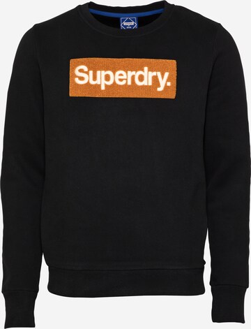 Bluză de molton de la Superdry pe negru: față