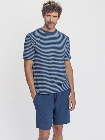 zd ZERO DEFECTS Pyjama kurz 'Short modal Kouros navy pyjamas set' in Blau: Vorderseite