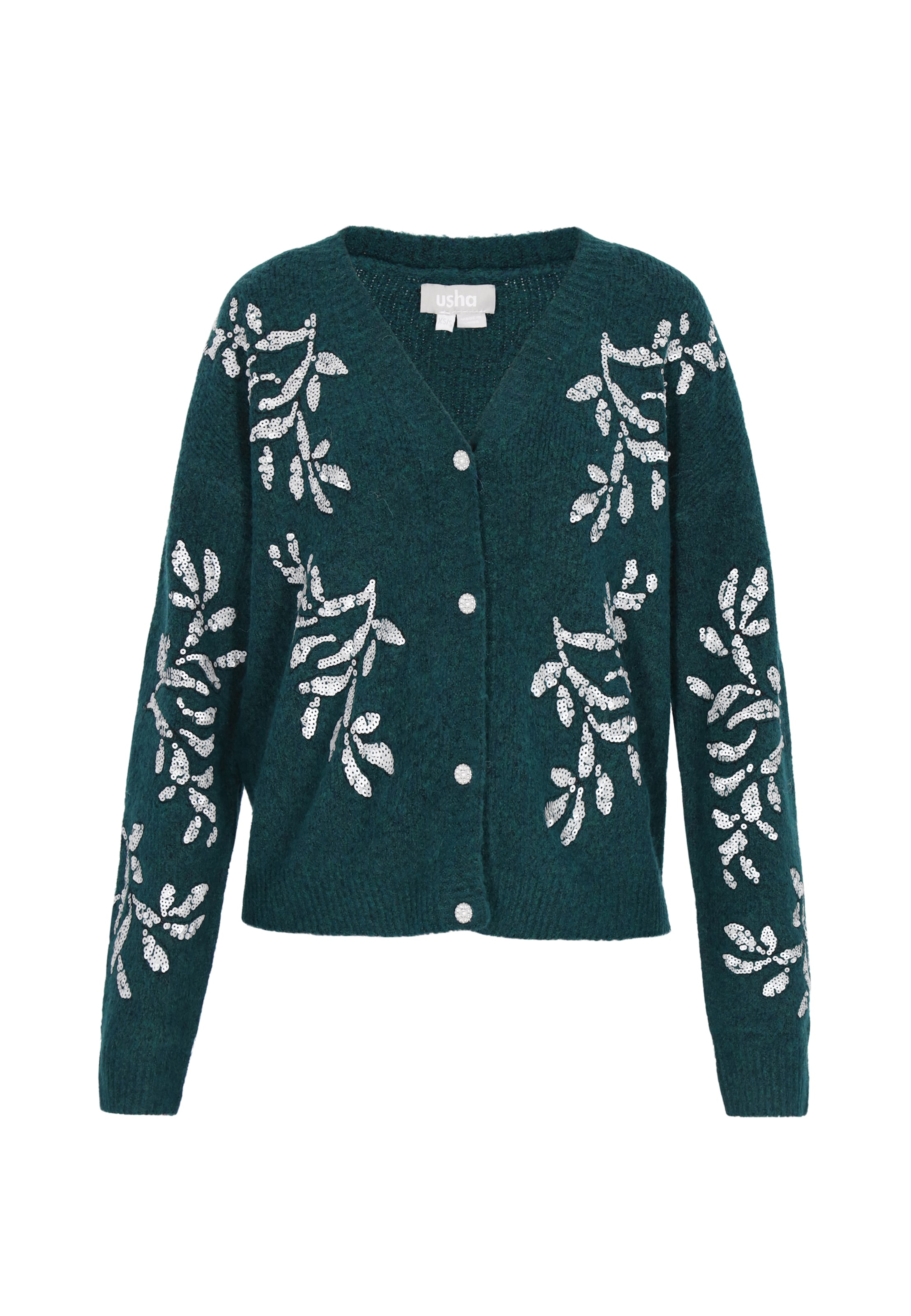Usha - Cárdigan en verde: frente
