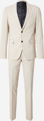 Lindbergh Slimfit Puku värissä beige: etupuoli