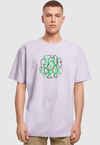 Merchcode T-Shirt 'Stay Safe' in Lila: Vorderseite