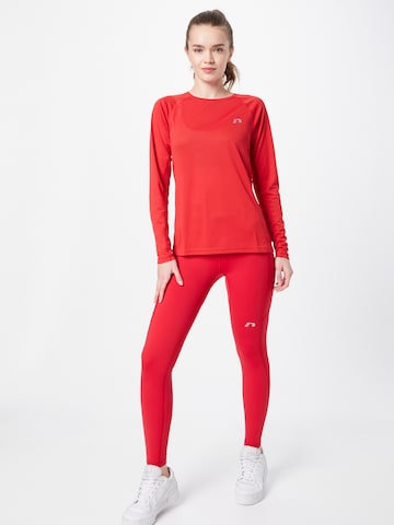 Newline - Skinny Calças de desporto em vermelho