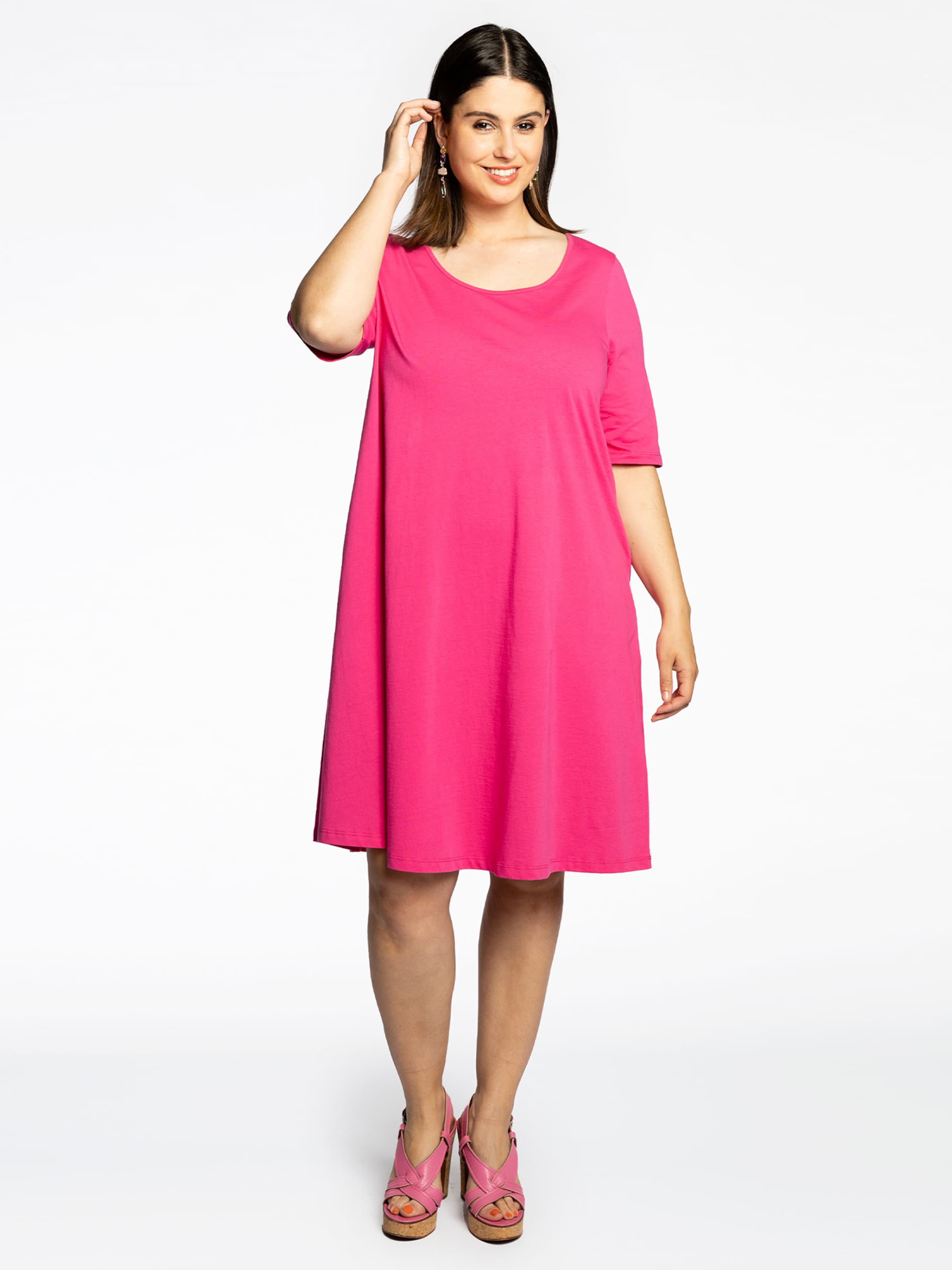 YOEK Dress ' COTTON ' in Pink: front