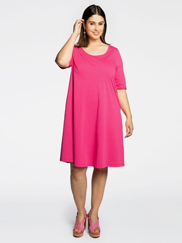 Robe ' COTTON ' Yoek en rose : devant