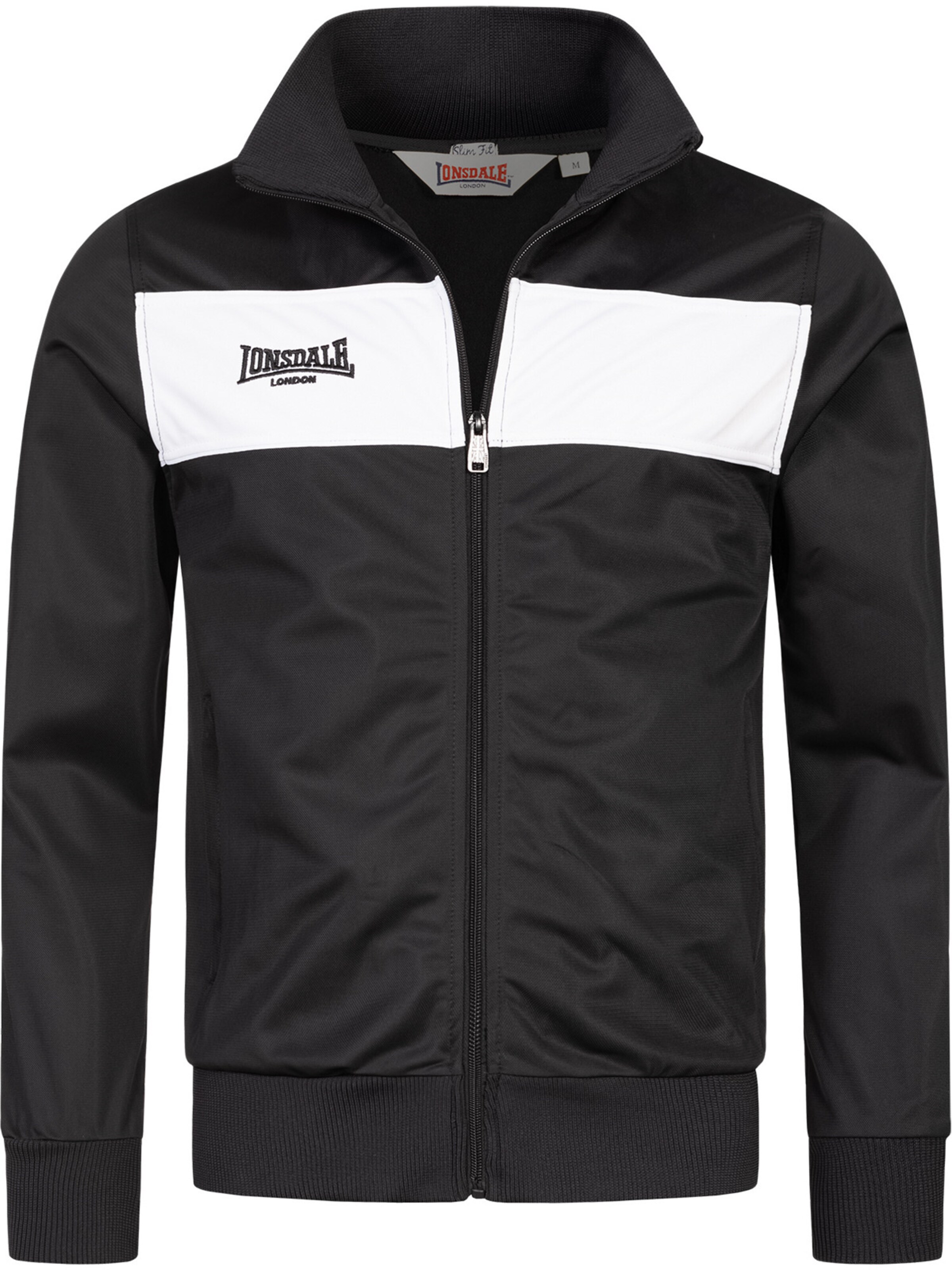 LONSDALE Кофта на молнии 'Alnwick' в Черный: спереди