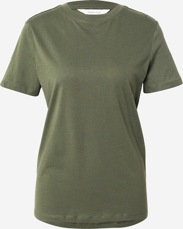 T-shirt 'SLFMY ESSENTIAL' SELECTED en vert : devant
