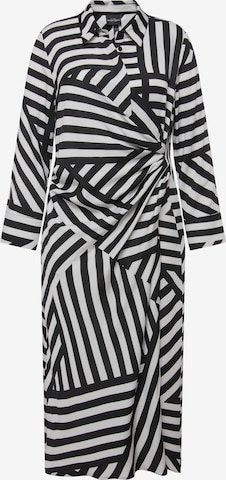 Ulla Popken Shirt Dress in Black: front