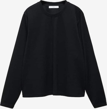 MANGOSweater majica 'Pique' - crna boja: prednji dio