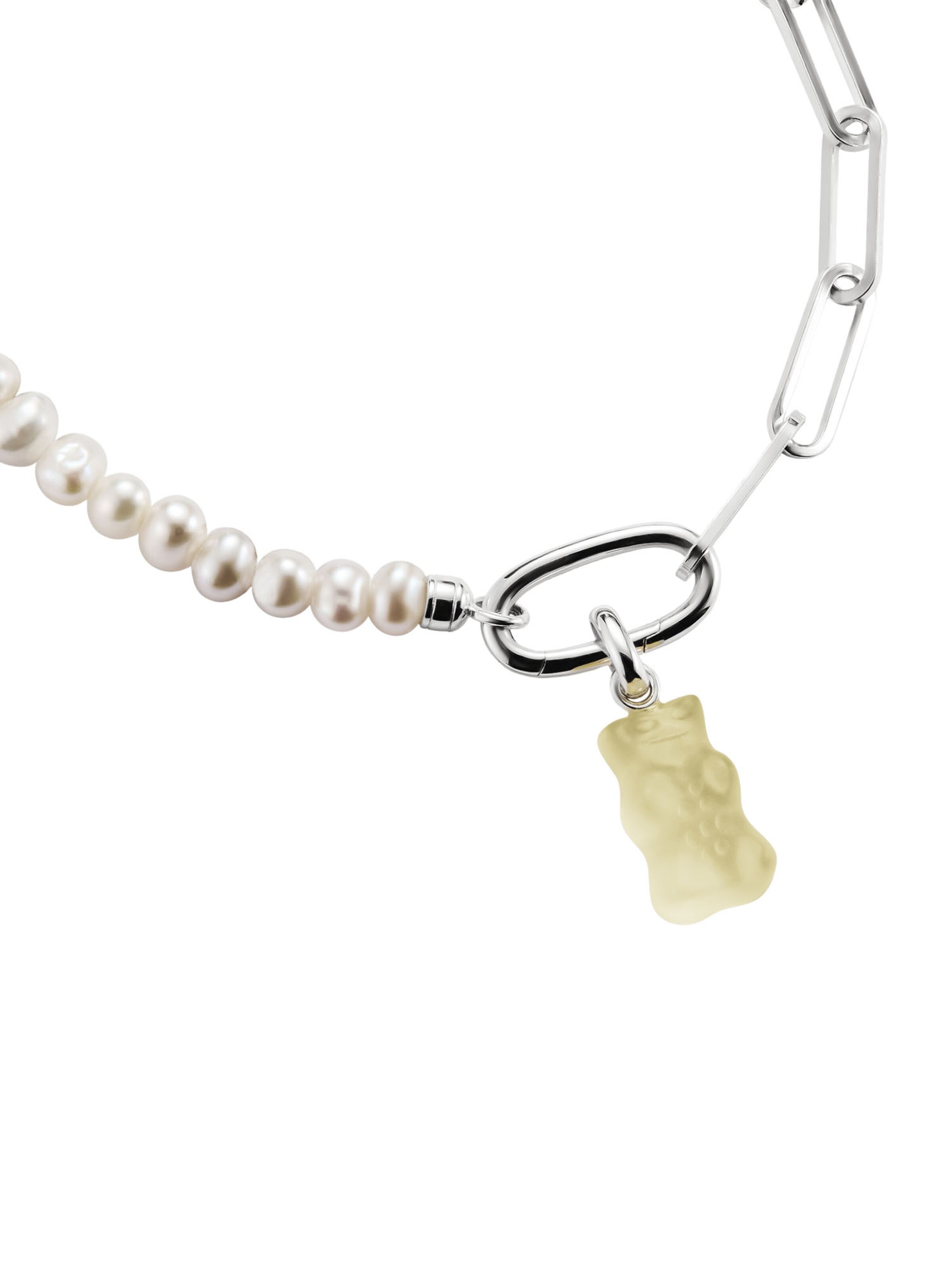 Thomas Sabo Anhänger 'Goldbären in Weiß Connect' in Silber