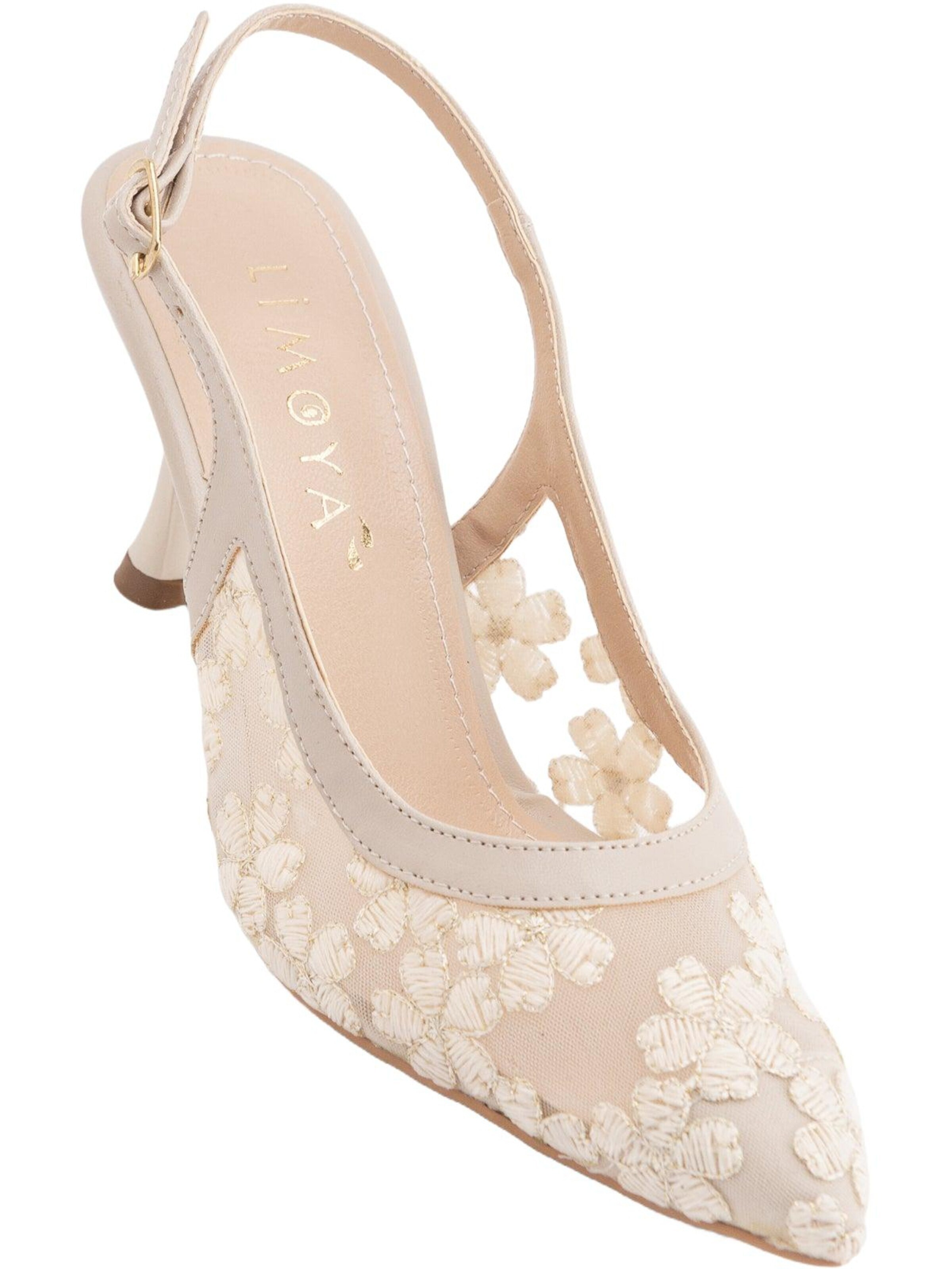 Limoya Slingpumps 'Kamelie'‌‌‌ in Beige: Vorderseite