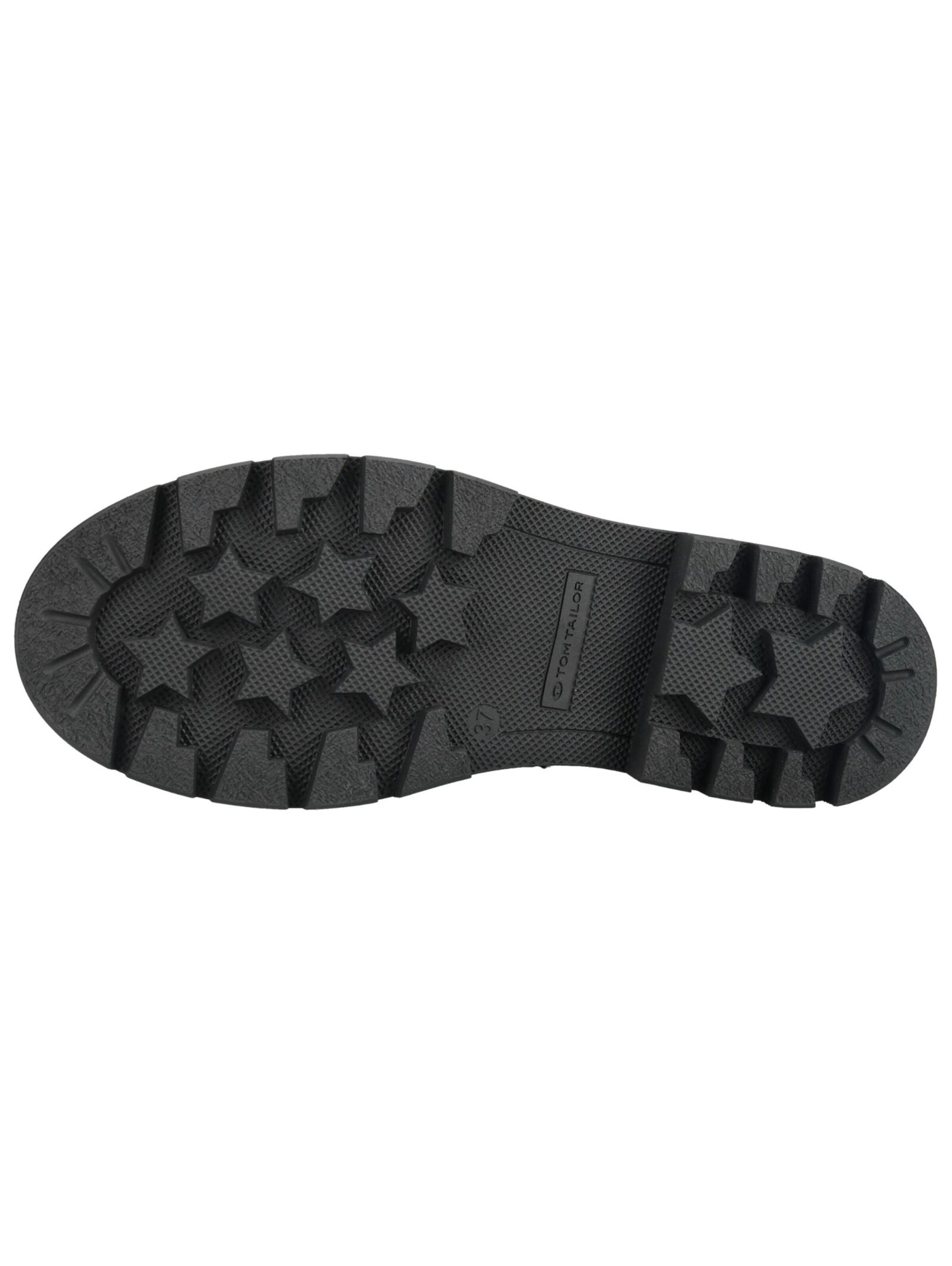 TOM TAILOR Schnürstiefelette in Schwarz