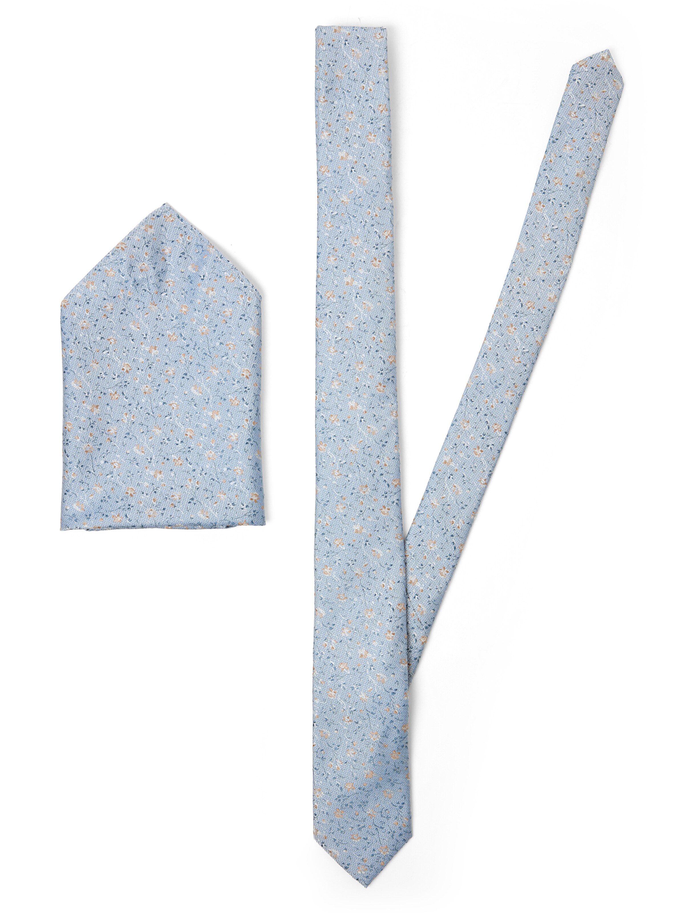 ROY ROBSON Set: Fliege und Einstecktuch in Blau: Vorderseite