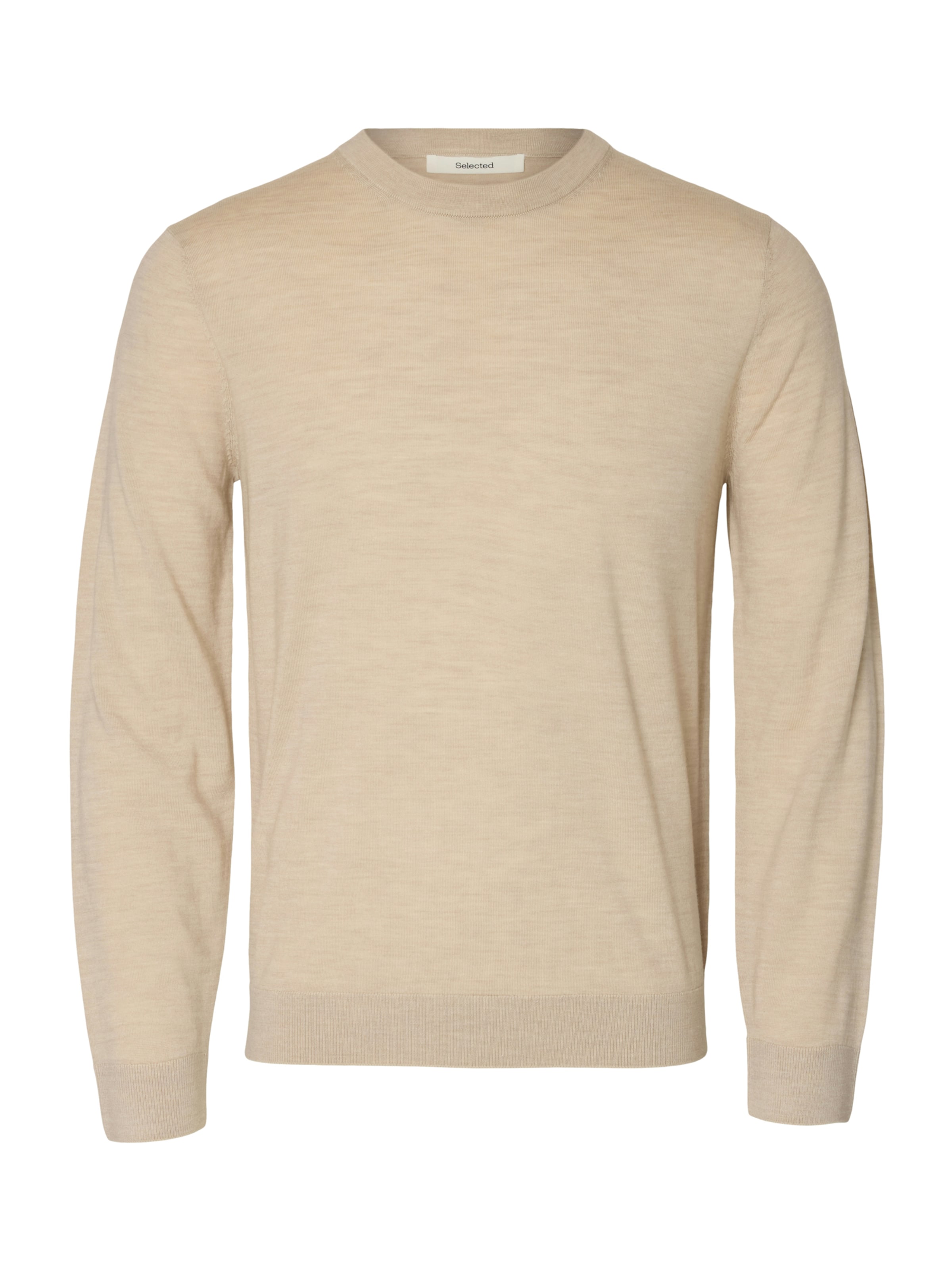 Pull-over 'SLHTEIS' SELECTED en beige : devant