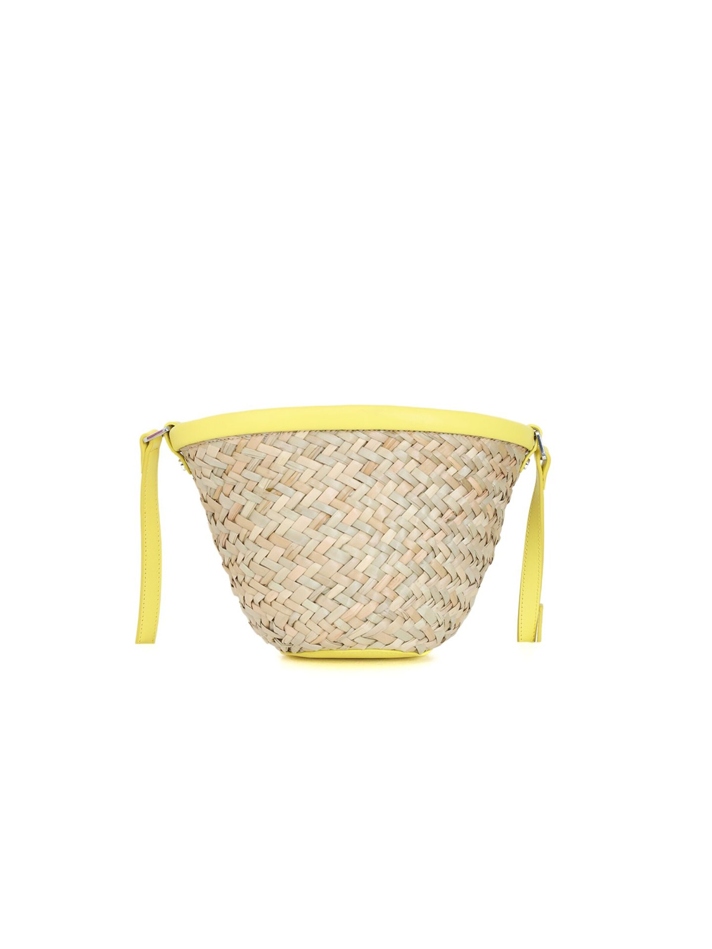 Sacs à main 'Love Summer Bucket Rafia + Vitello Seta' PINKO en beige
