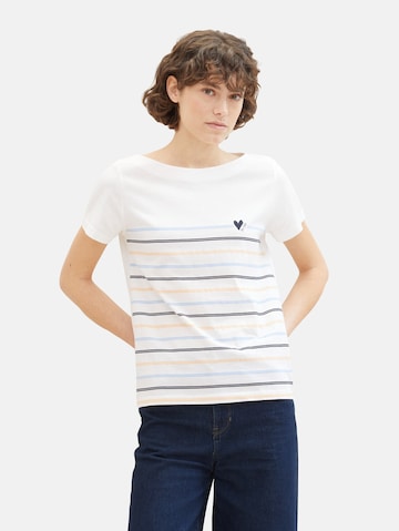 T-shirt TOM TAILOR en blanc : devant