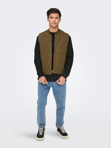 Only & Sons Vest 'Earl' in Green