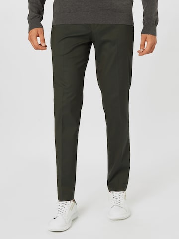 Coupe slim Pantalon à plis 'Mylologan' SELECTED HOMME en vert : devant