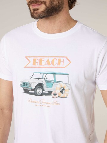 T-Shirt 'BEACHWAY' Deeluxe en blanc