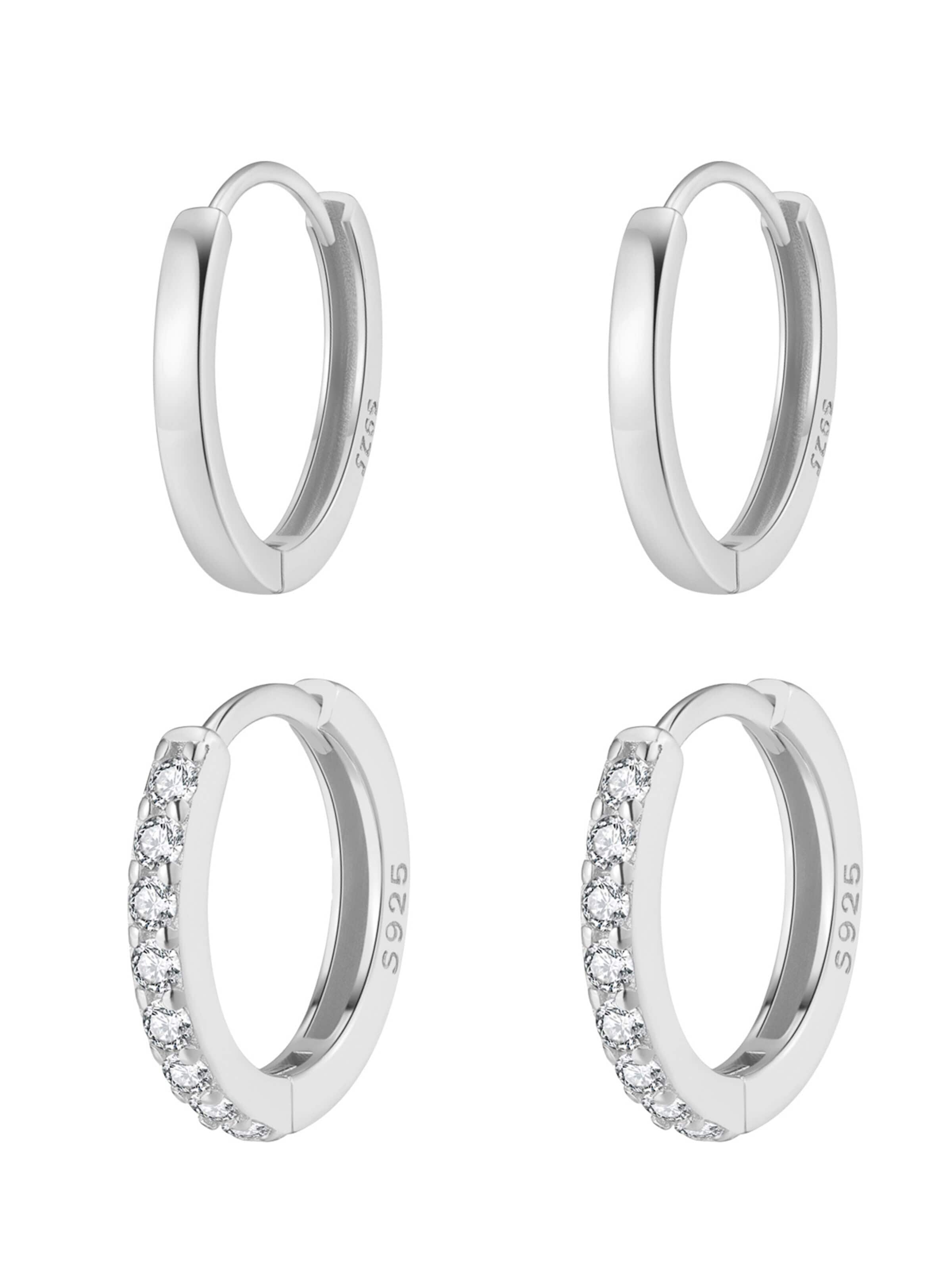 Hey Happiness Oorbellen 'Duo Hoops' in Zilver: voorkant