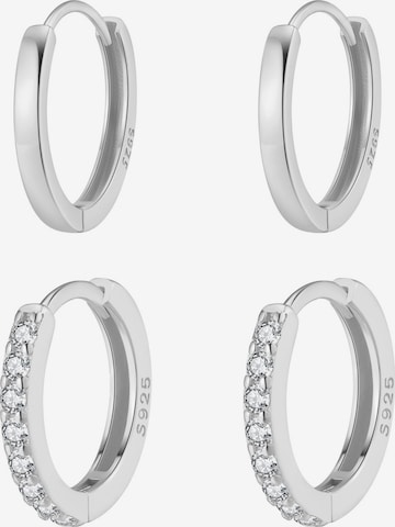 Hey Happiness Oorbellen 'Duo Hoops' in Zilver: voorkant