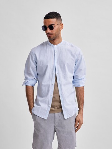 mėlyna SELECTED HOMME Priglundantis modelis Marškiniai: priekis