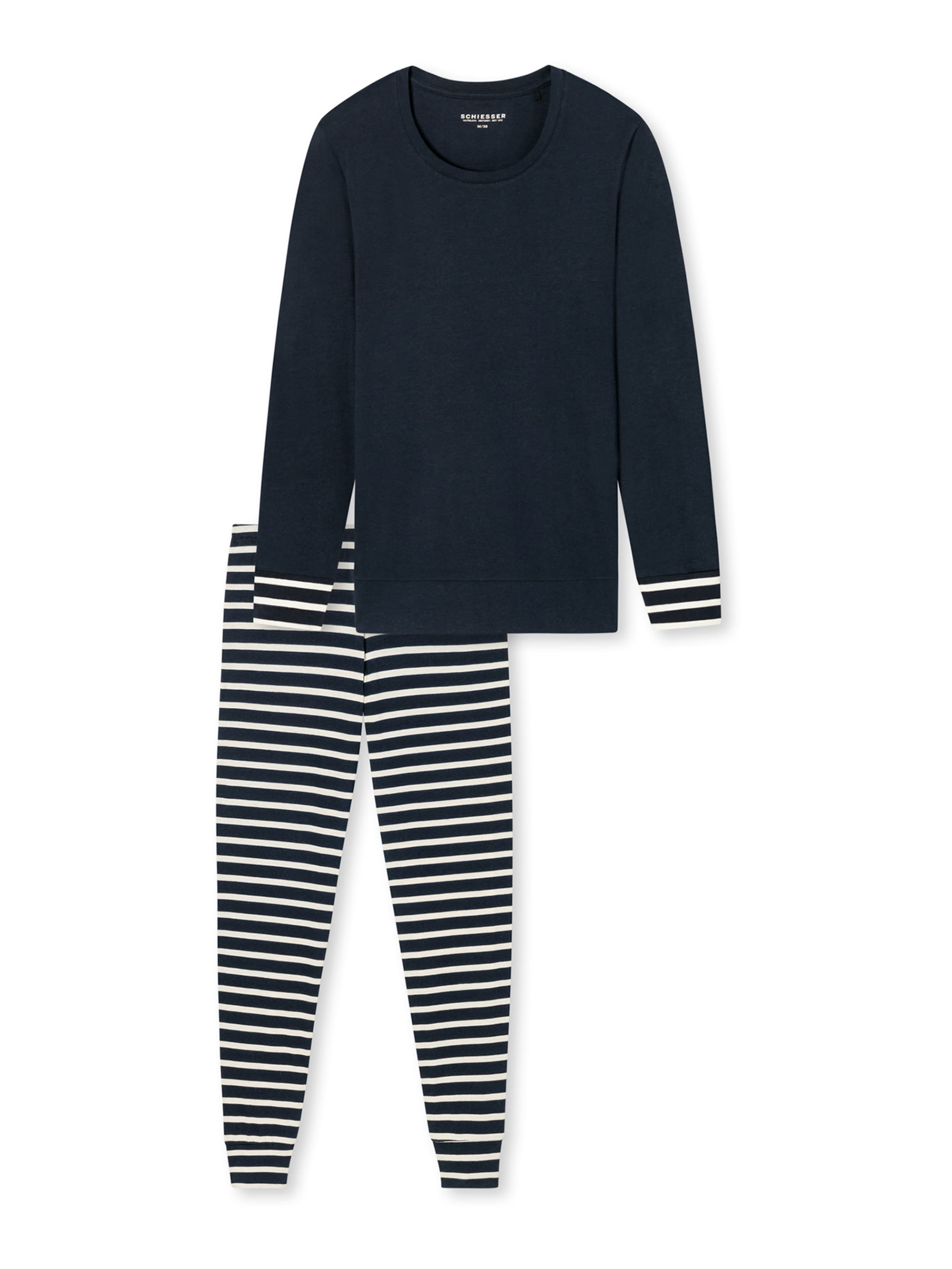 SCHIESSER Pyjama 'Casual Essentials' in Blauw: voorkant