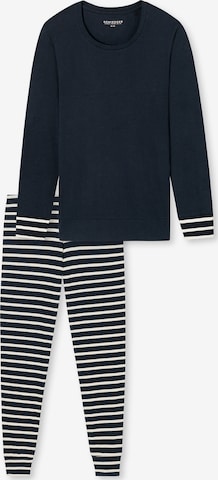 SCHIESSER Pyjama ' Casual Essentials ' in Blauw: voorkant