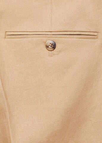 MANGO MAN Slim fit Pleated Pants 'Amalfi' in Beige