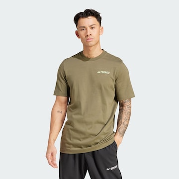 ADIDAS TERREX Performance Shirt ' Graphic MTN 2.0' in Green: front
