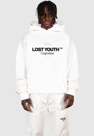 Lost Youth Mikina 'Cooperations' – bílá: přední strana