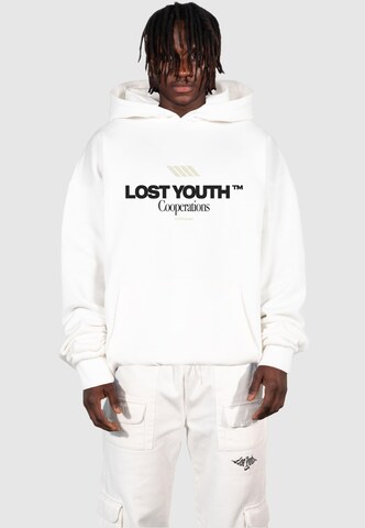 Lost Youth Sweatshirt 'Cooperations' in White: front