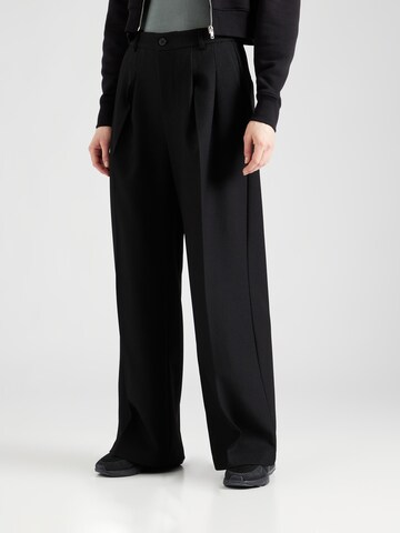 Noisy may Wide leg Pleat-front trousers 'LAYTON' in Black: front