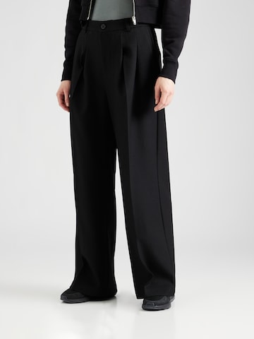 Wide Leg Pantalon à pince 'LAYTON' Noisy may en noir : devant