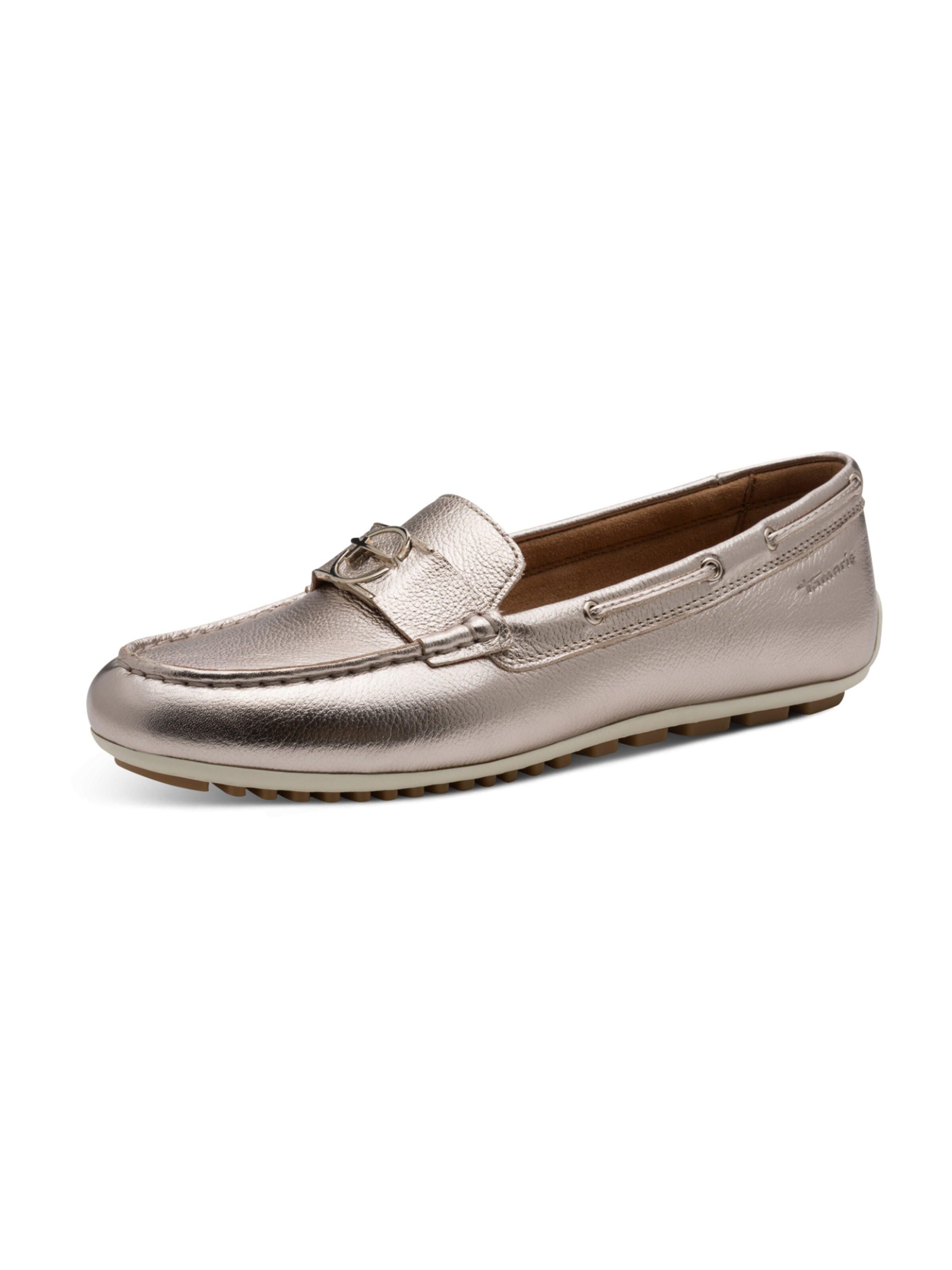 Tamaris Moccasins in Silver: front