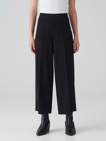 OPUS Wide leg Trousers with creases 'Misha' in Black: front