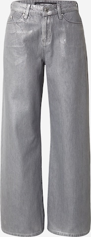 Karl Lagerfeld Широка кройка Дънки в сребърно: отпред