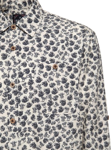 King Kerosin Regular fit Button Up Shirt 'V-Twin-Engine' in White