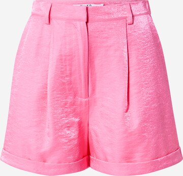 NA-KD Regular Pleat-front trousers in Pink: front