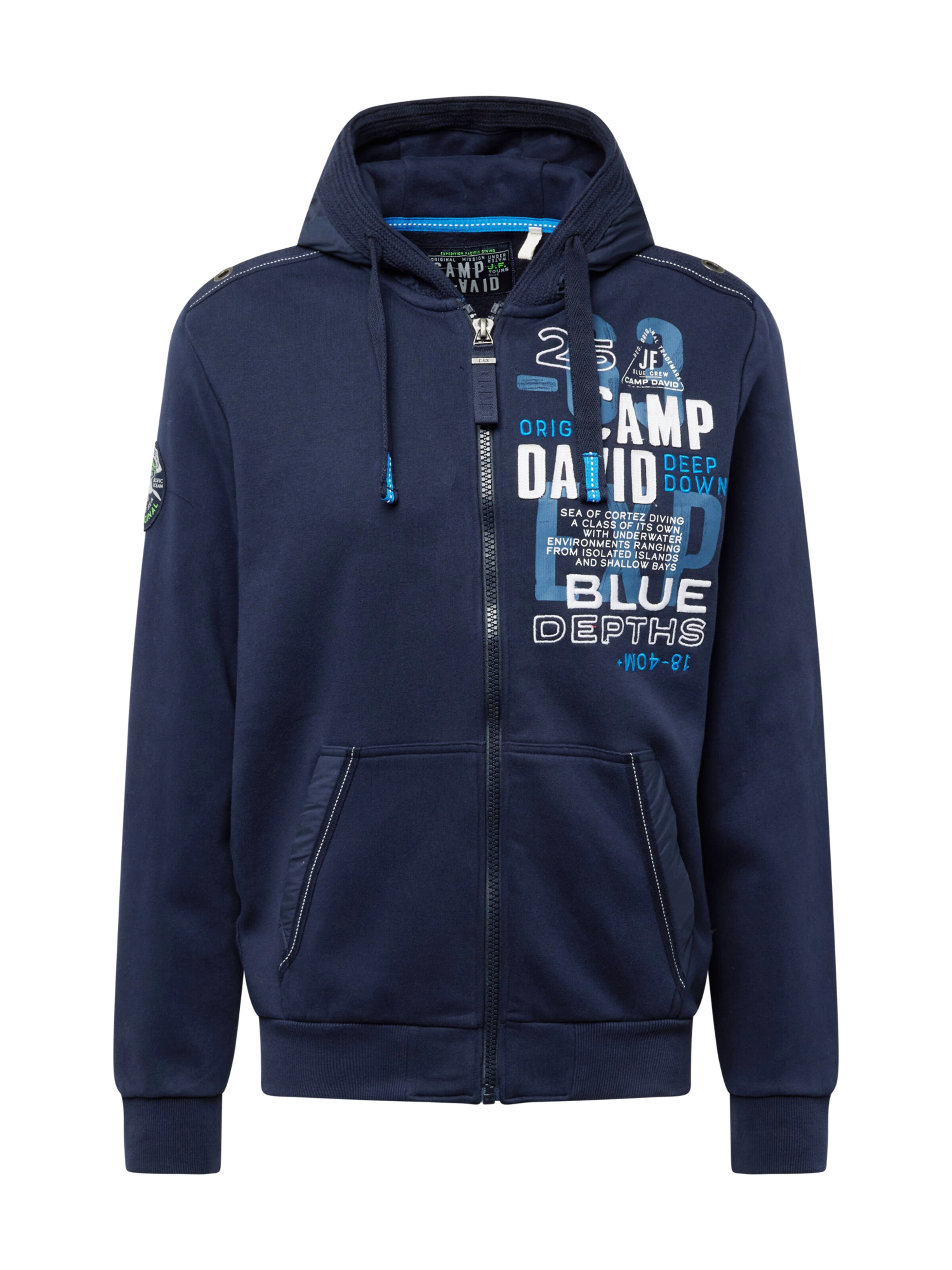 Básico Hombre Algodón Sudadera Con Capucha Camp David Hombre - Azul Marino Clásico Con Logo - Talla XXL Sudadera Capucha Hombre