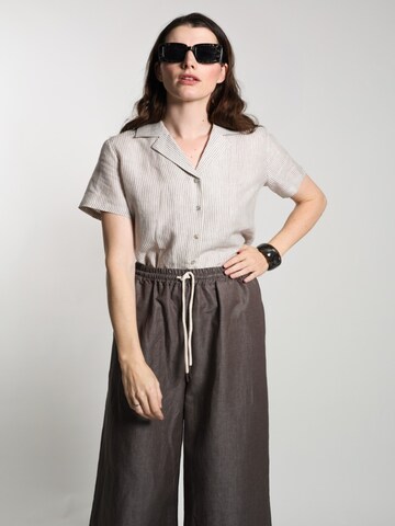 WEARABLE STORIES Wide leg Trousers 'Zita' in Brown