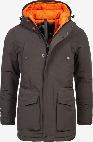 INDICODE JEANS Winter Parka 'Waters' in Grey: front