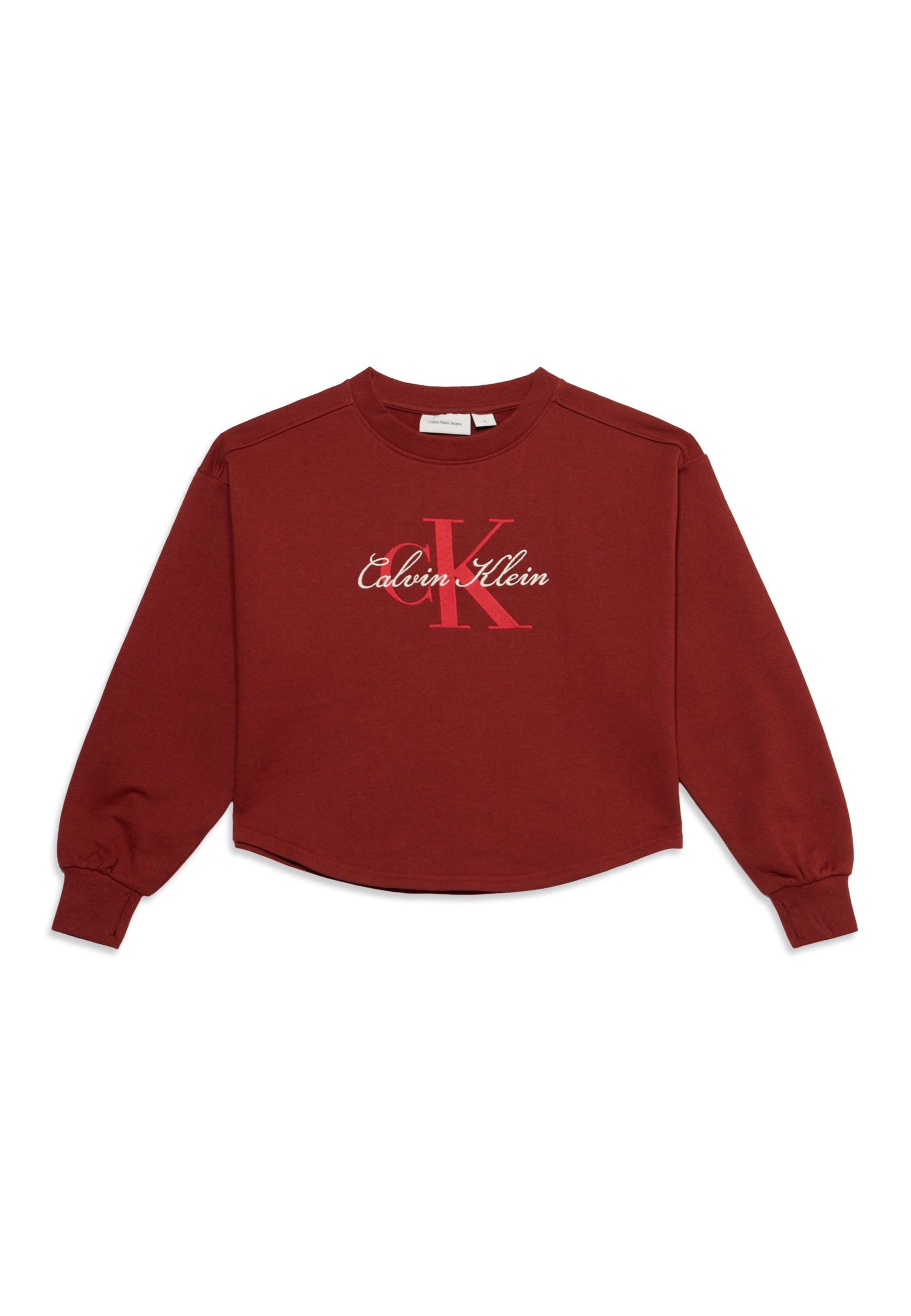 Bluză de molton de la Calvin Klein Jeans pe maro: față