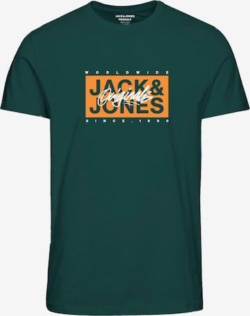 T-Shirt 'RACES' JACK & JONES en vert : devant