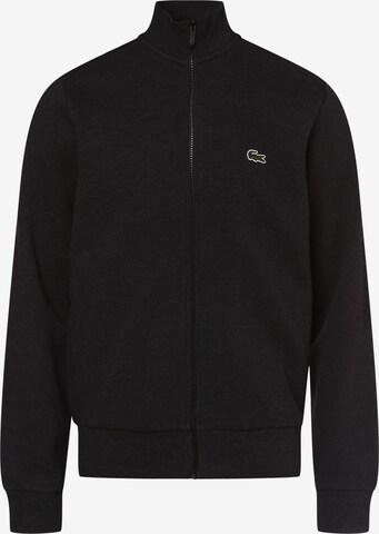 LACOSTE Zip-Up Hoodie in Black: front