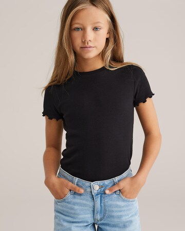 WE Fashion Majica | črna barva: sprednja stran