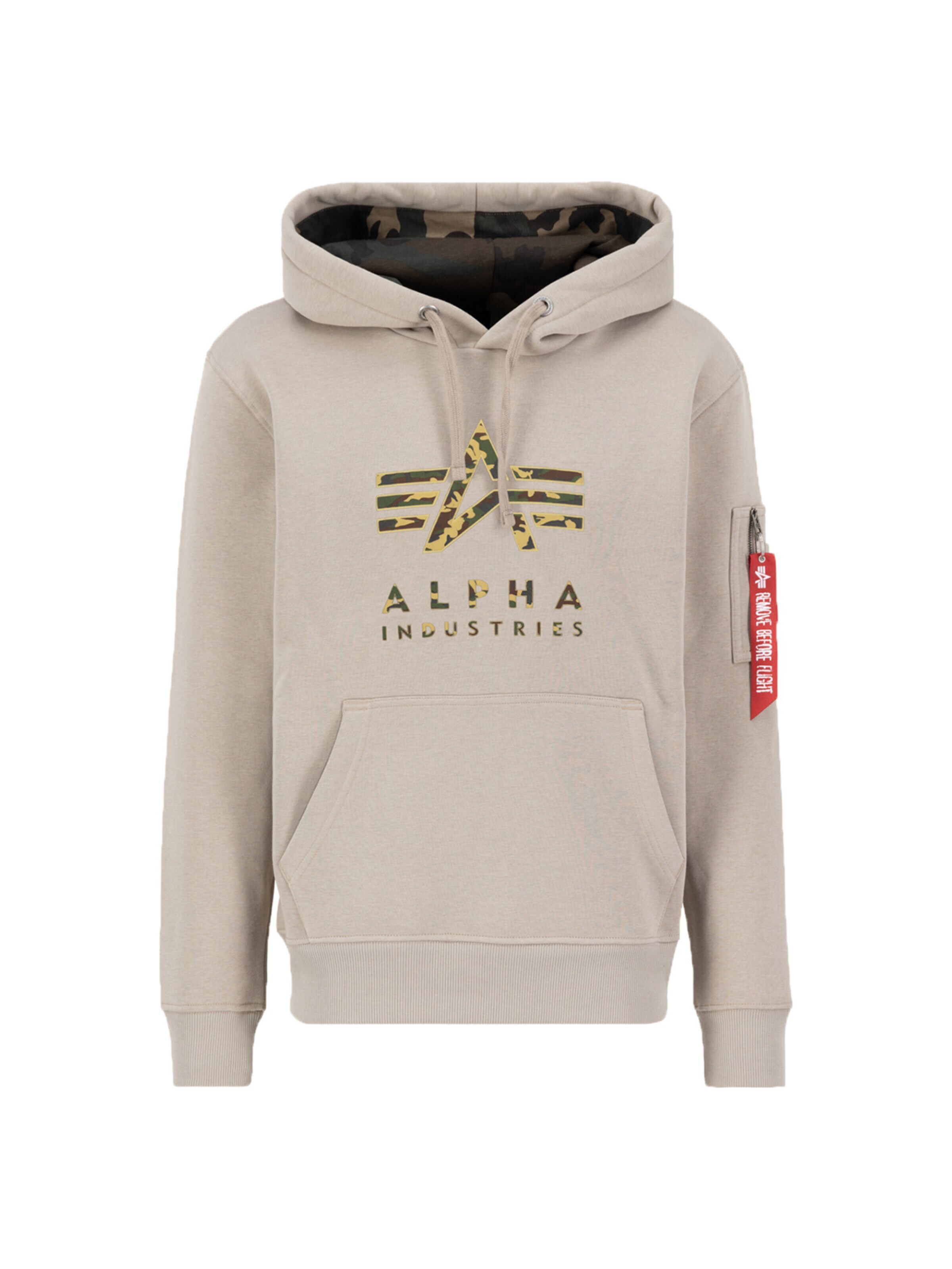 ALPHA INDUSTRIES Sweatshirt 'Camo TPU' in Beige: front