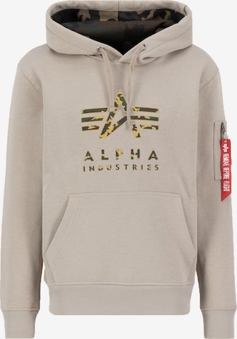 ALPHA INDUSTRIES Sweatshirt 'Camo TPU' in Beige: front